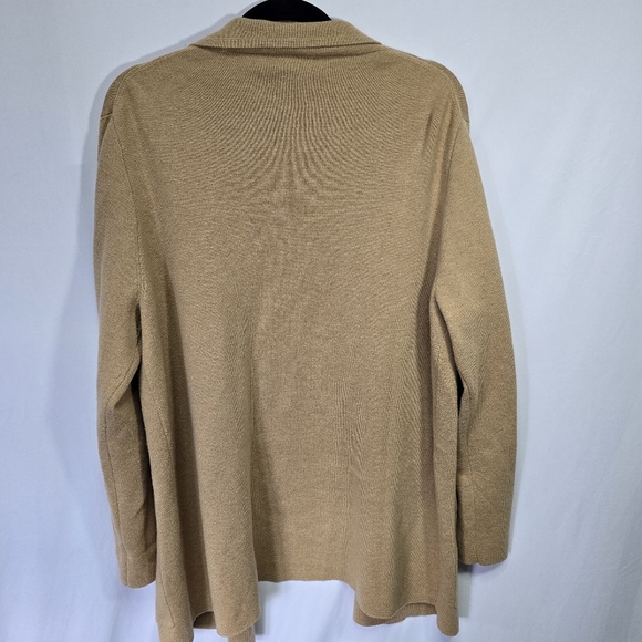 J Crew Tan Schoolboy Open Front Knit Blazer Career Professional, Sz L - Picture 4 of 4